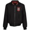 Corinthians Paulista Black Harrington Jacket – Classic Crest & Red Tartan Lining 2 Corinthians Paulista Black Harrington Jacket – Classic Crest & Red Tartan Lining -Toffs Store hj0005