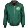NY Cosmos Green Harrington Jacket - Classic Badge with Red Tartan Lining -Toffs Store hj0021