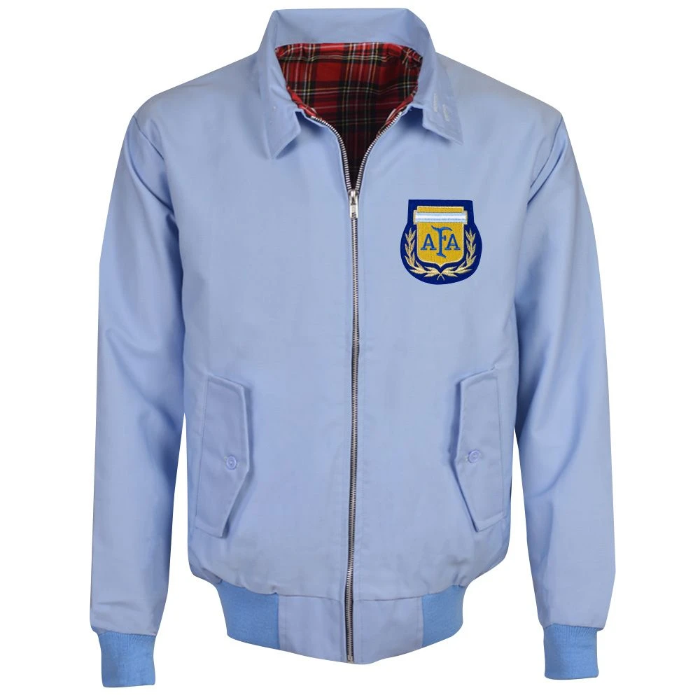 Argentina Light Blue National Team Badge Harrington Jacket – Classic Tartan Lined Outerwear 3 Argentina Light Blue National Team Badge Harrington Jacket – Classic Tartan Lined Outerwear