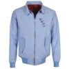 Wycombe Wanderers Sky Blue Classic Harrington Jacket – Red Tartan Lining & Embroidered Crest -Toffs Store hj0035