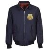 Argentina Navy Blue Harrington Jacket – Embroidered Crest Tartan Lined Outerwear -Toffs Store hj0040