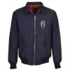 Dundee FC Navy Blue Harrington Jacket – 1970s Vintage Crest Classic Fit Outerwear -Toffs Store hj0041