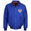 USA 1950 World Cup Crest Royal Blue Harrington Jacket – Classic Tartan Lined Casual Jacket 2 USA 1950 World Cup Crest Royal Blue Harrington Jacket – Classic Tartan Lined Casual Jacket -Toffs Store hj0086