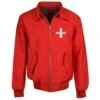 Switzerland Red Harrington Jacket – Embroidered Shield Classic Red Tartan Lined 2 Switzerland Red Harrington Jacket – Embroidered Shield Classic Red Tartan Lined -Toffs Store hj0102