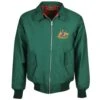 Australia Bottle Green Harrington Jacket – 1980s Vintage Crest & Red Tartan Lining