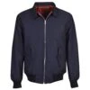 Classic Navy Harrington Jacket with Red Tartan Lining – Made in UK Lightweight Outerwear -Toffs Store hjacknavy