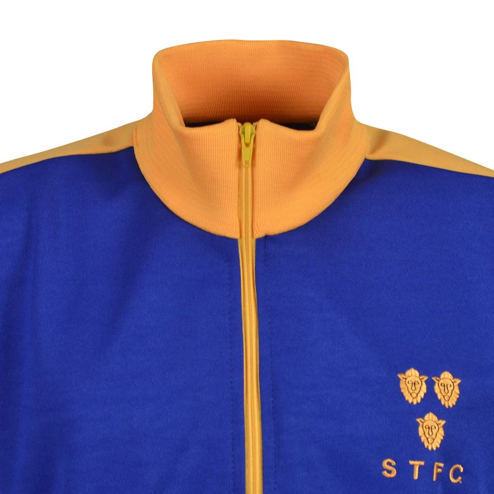 Shrewsbury Town 1970s Vintage Crest Retro Track Top – Amber & Blue Zip-Up Jacket 5 Shrewsbury Town 1970s Vintage Crest Retro Track Top – Amber & Blue Zip-Up Jacket - Image 3