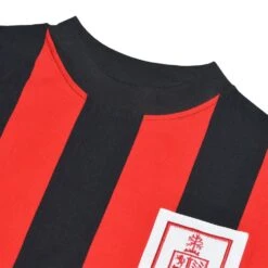 Bournemouth 1970s Black and Red Striped Kids Retro Football Shirt – Long Sleeve Heritage Jersey -Toffs Store kd1035 2