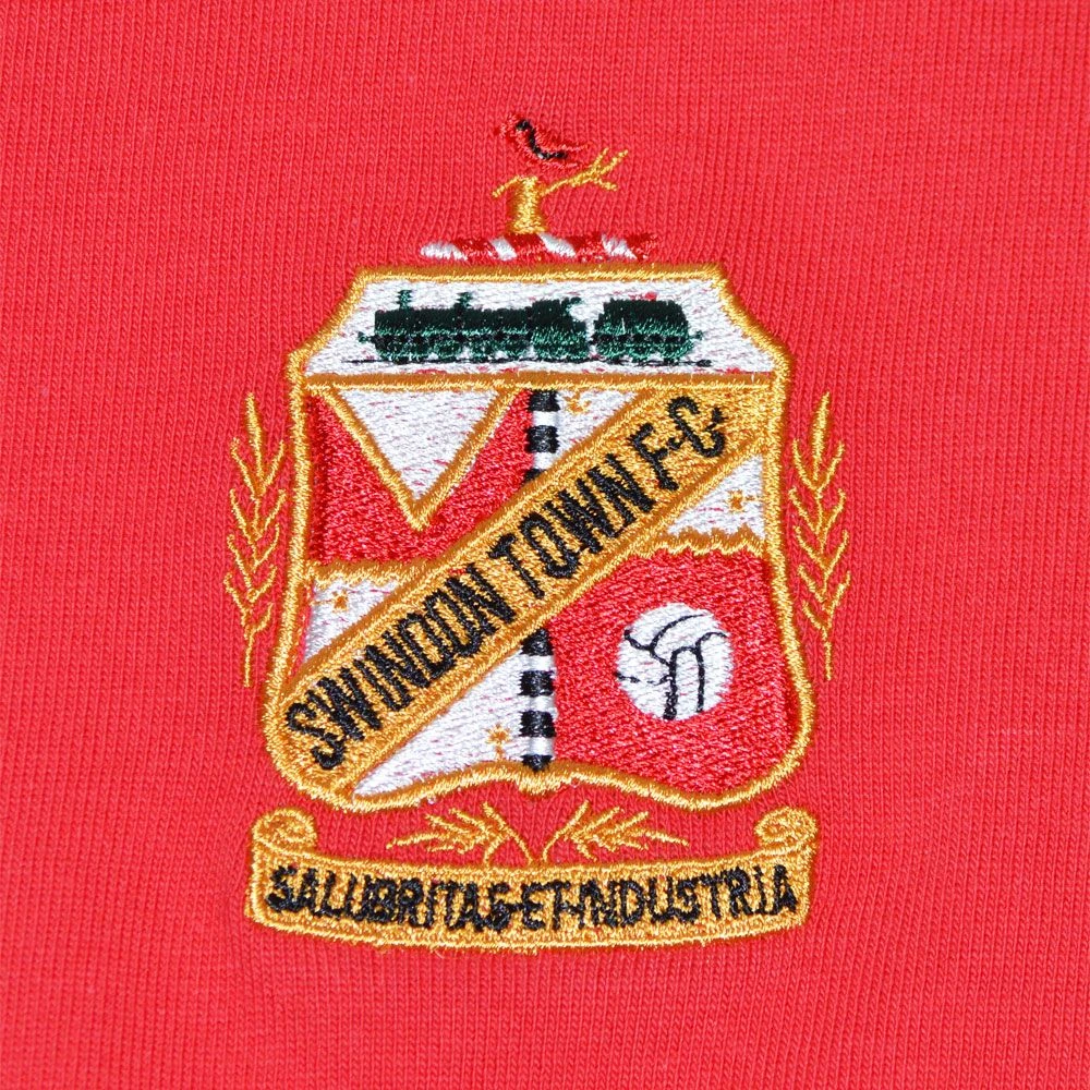 Swindon Town Red 1960s Retro Kids Football Shirt - Long Sleeve White Trim Heritage Kit 4 Swindon Town Red 1960s Retro Kids Football Shirt - Long Sleeve White Trim Heritage Kit - Image 2