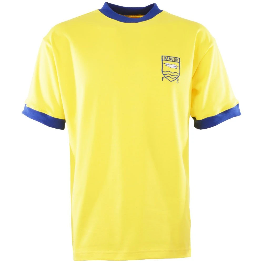 Bangor FC Yellow & Blue 1970s Kids Retro Football Shirt – Vintage Embroidered Badge Classic Tee 3 Bangor FC Yellow & Blue 1970s Kids Retro Football Shirt – Vintage Embroidered Badge Classic Tee