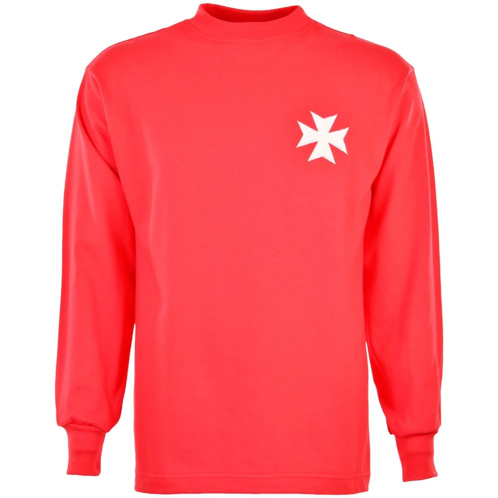 Malta 1960 Kids Retro Football Shirt – Red Long Sleeve Heritage Heavy Cotton Kit 3 Malta 1960 Kids Retro Football Shirt – Red Long Sleeve Heritage Heavy Cotton Kit