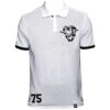 Derby County No 75 White Organic Cotton Polo Shirt - Vintage Embroidered Badge Casualwear -Toffs Store p0051