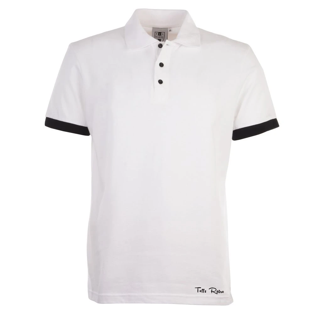 Toffs Retro Polo Shirt - White/Black 4 Toffs Retro Polo Shirt - White/Black - Image 2