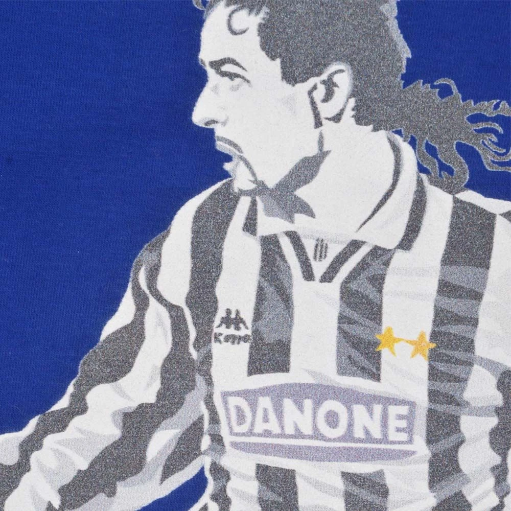 Miniboro Roberto Baggio "The Divine Ponytail" Royal Blue T-Shirt – Relaxed Fit Organic Cotton Football Tee 4 Miniboro Roberto Baggio "The Divine Ponytail" Royal Blue T-Shirt – Relaxed Fit Organic Cotton Football Tee - Image 2