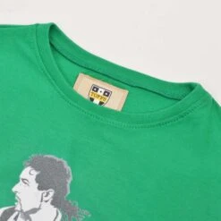 Roberto Baggio Green 'The Divine Ponytail' Graphic T-Shirt – Organic Cotton Relaxed Fit Football Tee -Toffs Store print0160 2