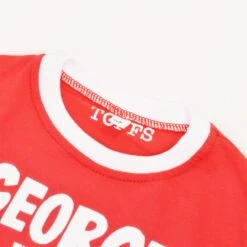 George Best Kids Football Legend White with Red Trim – Organic Cotton Ringer T-Shirt -Toffs Store print0184 2
