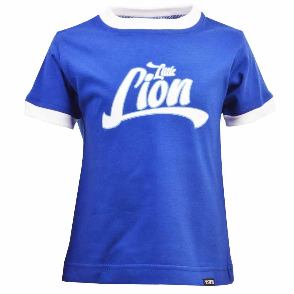 Detroit Lions Style "Little Lion" Kids Ringer Tee – Royal Blue with White Trim Football Shirt 3 Detroit Lions Style "Little Lion" Kids Ringer Tee – Royal Blue with White Trim Football Shirt