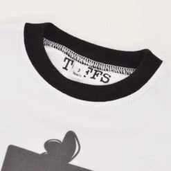 Kids Newcastle - White/Black Ringer -Toffs Store print0206 2