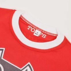 Sunderland AFC Kids Red & White Ringer Tee – Organic Cotton Football Shirt -Toffs Store print0210 2