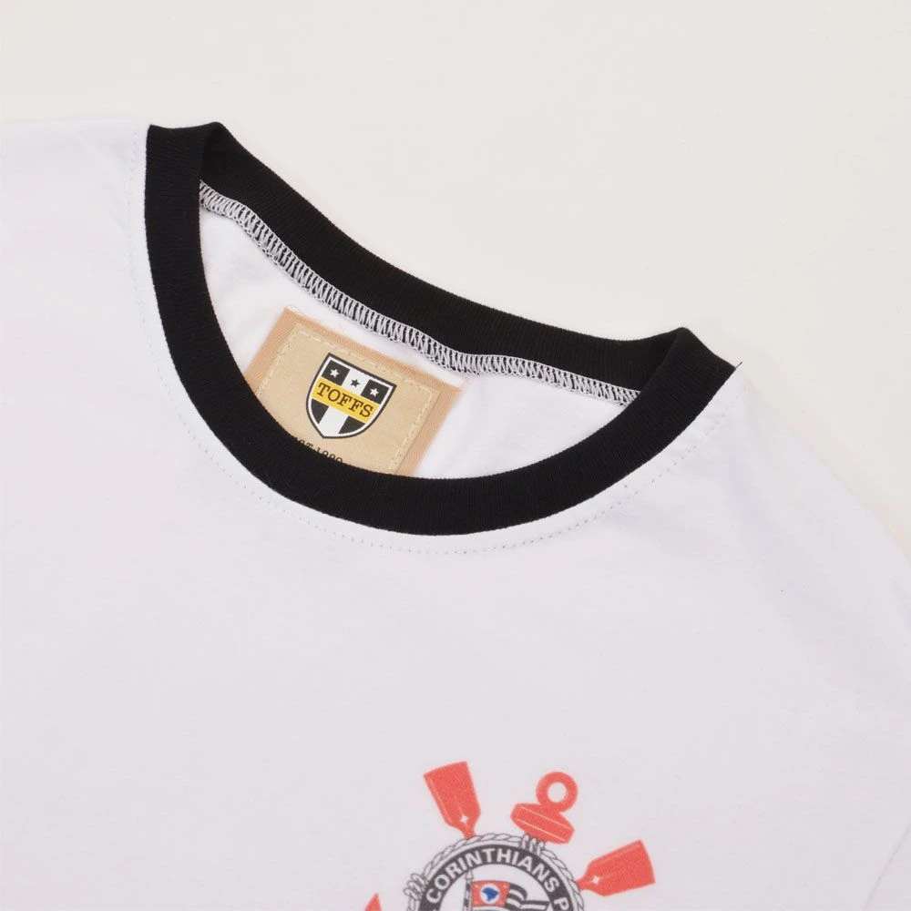 Corinthians Paulista White with Black Ringer – 12th Man Graphic Organic Cotton T-Shirt 5 Corinthians Paulista White with Black Ringer – 12th Man Graphic Organic Cotton T-Shirt - Image 3