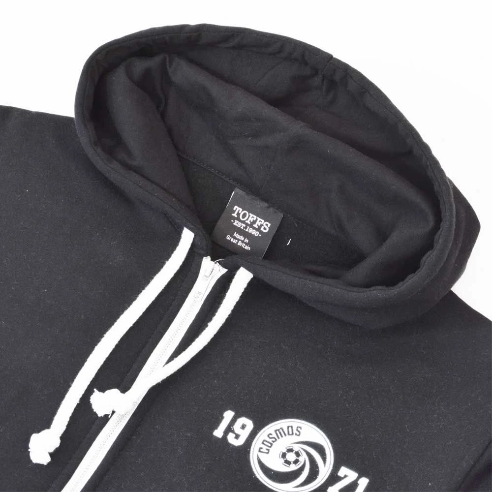 New York Cosmos 1971 Black Zipped Hoodie – Retro NASL Vintage Logo Premium Casualwear 5 New York Cosmos 1971 Black Zipped Hoodie – Retro NASL Vintage Logo Premium Casualwear - Image 3