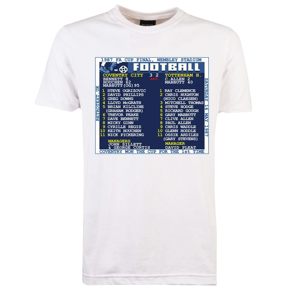 1987 FA Cup Final (Coventry City) Retrotext T-Shirt - White 3 1987 FA Cup Final (Coventry City) Retrotext T-Shirt - White