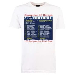 1977 European Cup Final (Liverpool) Retrotext T-shirt - White