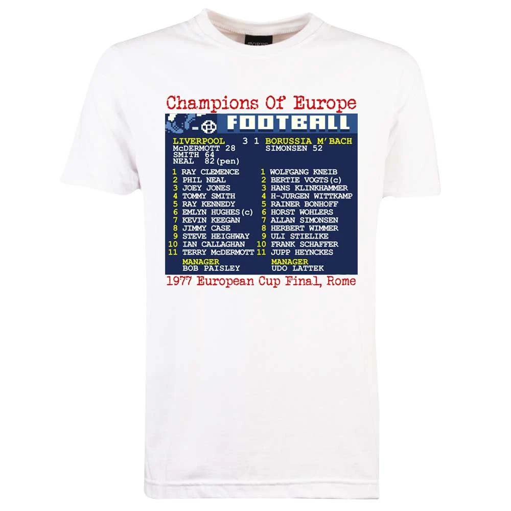 1977 European Cup Final (Liverpool) Retrotext T-shirt - White 3 1977 European Cup Final (Liverpool) Retrotext T-shirt - White
