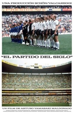 Pennarello El Partido Del Siglo 1970 White – Italy vs West Germany Movie Poster Graphic T-Shirt -Toffs Store print0485 1