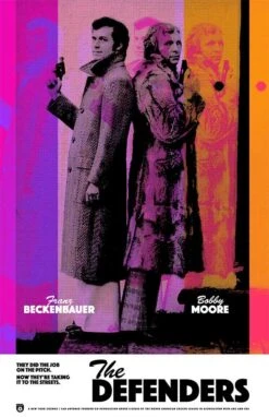 Pennarello The Defenders 1977 White – Beckenbauer vs Moore Movie Poster Art Organic Cotton T-Shirt -Toffs Store print0489 1