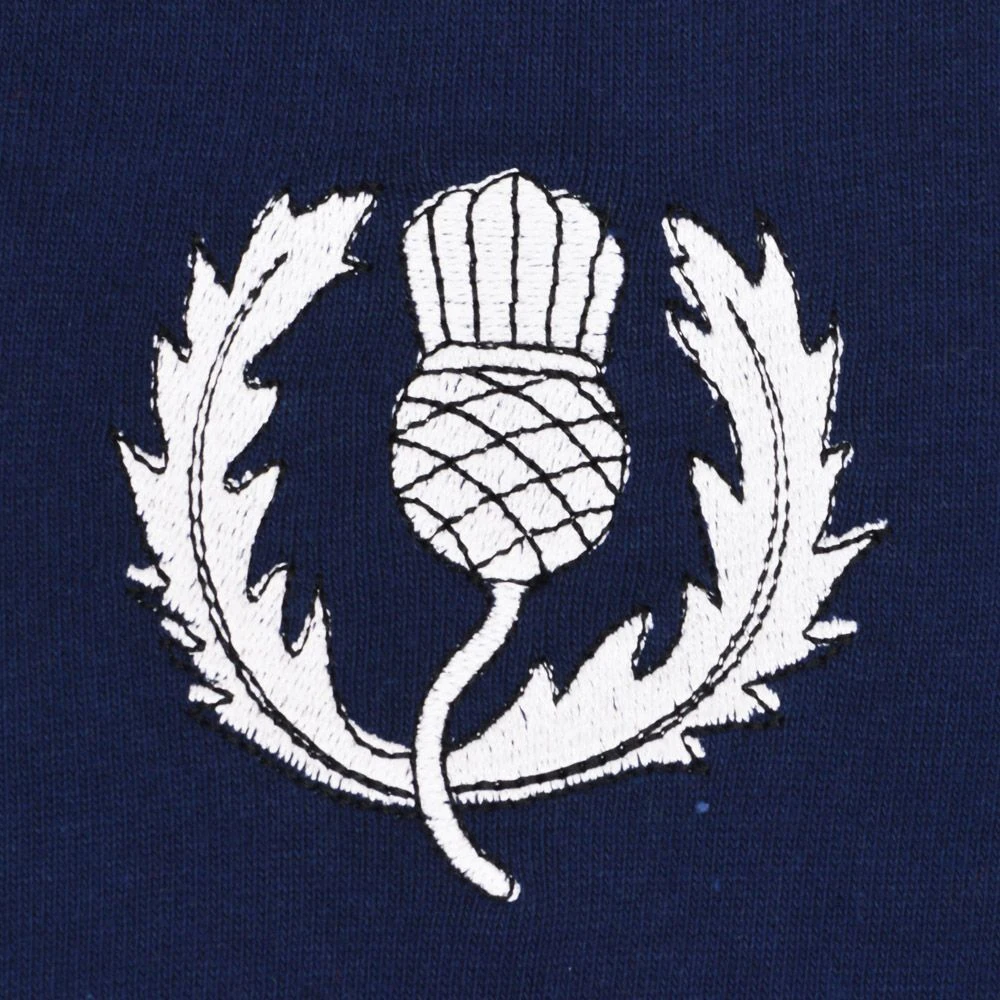 Scotland 1980 Vintage Rugby Shirt – Navy with White Contrast Collar Traditional Long Sleeve 5 Scotland 1980 Vintage Rugby Shirt – Navy with White Contrast Collar Traditional Long Sleeve - Image 3