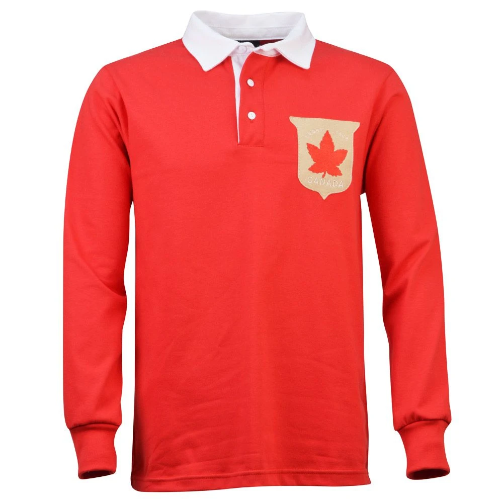 Canada 1902 Vintage Rugby Shirt – Red with White Contrast Collar Long Sleeve Heritage Jersey 3 Canada 1902 Vintage Rugby Shirt – Red with White Contrast Collar Long Sleeve Heritage Jersey