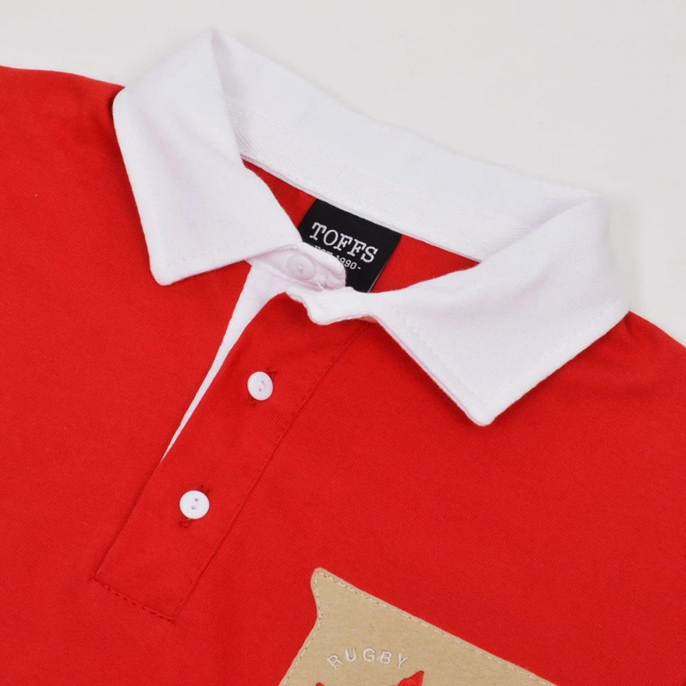 Canada 1902 Vintage Rugby Shirt – Red with White Contrast Collar Long Sleeve Heritage Jersey 5 Canada 1902 Vintage Rugby Shirt – Red with White Contrast Collar Long Sleeve Heritage Jersey - Image 3