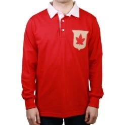 Canada 1902 Vintage Rugby Shirt – Red with White Contrast Collar Long Sleeve Heritage Jersey 9 Canada 1902 Vintage Rugby Shirt – Red with White Contrast Collar Long Sleeve Heritage Jersey -Toffs Store rugby018 3