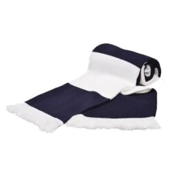 Navy and White Bar Stripe Scarf – Classic Knitted Matchday Football Scarf