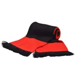 Red and Black Bar Scarf – Classic Knitted Acrylic Football Fan Scarf (UK Made)