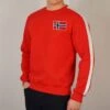 Norway National Heritage Navy Blue Embroidered Badge Sweatshirt - Regular Fit Cotton Pullover -Toffs Store sw0030 1