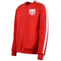 Southampton FC Red Embroidered Badge Sweatshirt – Regular Fit British Made Cotton Crew -Toffs Store sw0034