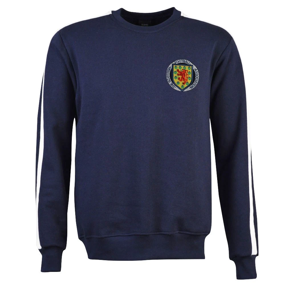 Scotland 1970's Navy Retro Sweatshirt – Vintage Embroidered Crest Crew Neck 3 Scotland 1970's Navy Retro Sweatshirt – Vintage Embroidered Crest Crew Neck