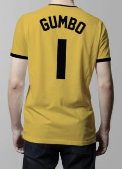 Shadwell Town Amber & Black Ringer T-Shirt – Relaxed Fit Organic Cotton Graphic Tee -Toffs Store t0061 1