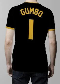 Shadwell Town Black with Amber Trim Ringer T-Shirt – Organic Cotton Relaxed Fit -Toffs Store t0062 1