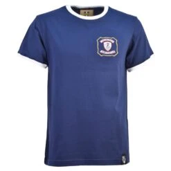 Falkirk FC Kids Navy with White Trim - Embroidered Organic Cotton Crew Neck T-Shirt