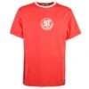 Swindon Town Red with White Ringer – 12th Man Embroidered Organic Cotton T-Shirt -Toffs Store t0082