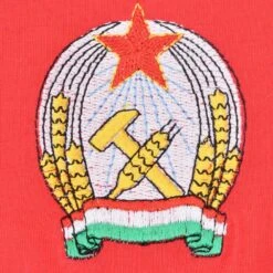 Hungary 12th Man Red with White Ringer – Embroidered Badge Relaxed Fit Organic Cotton T-Shirt -Toffs Store t0084 1
