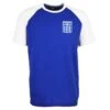 Greece Royal & White Raglan Sleeve T-Shirt – National Team Embroidered Cotton Tee -Toffs Store t0120