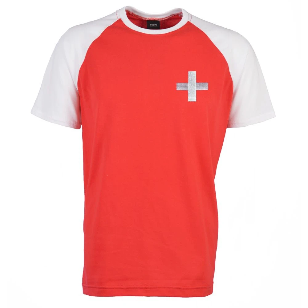Switzerland Raglan Sleeve Red/White T-Shirt 3 Switzerland Raglan Sleeve Red/White T-Shirt