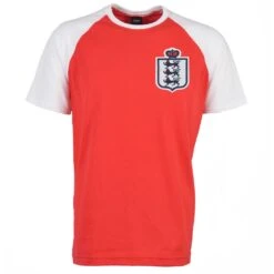 England Kids White & Red Raglan T-Shirt – Three Lions Embroidered Badge Football Tee