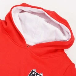 Kids Sunderland AFC Red and White Color-Block Hoodie - Embroidered Crest Pullover -Toffs Store th0001 2