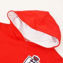 England Football Kids Red with White Contrast – Embroidered Crest Pouch Pocket Hoodie -Toffs Store th0015 2