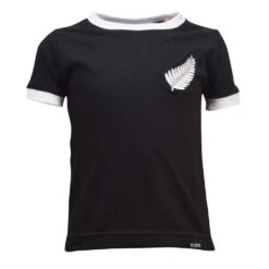 Kids New Zealand Tee Black/White Ringer